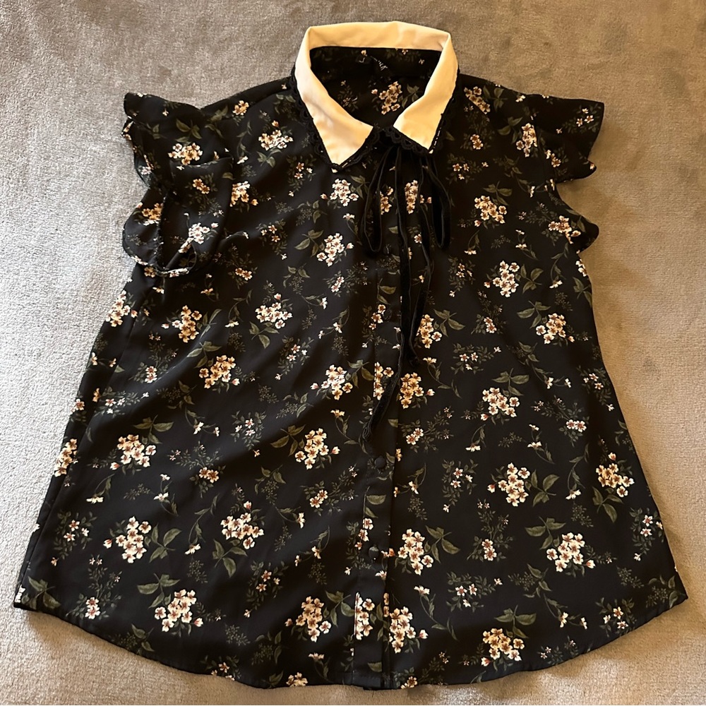 Flower print blouse